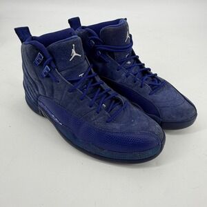 Air Jordan 12 XII Deep Royal Blue Suede Men's Size 9.5 Basketball Shoes